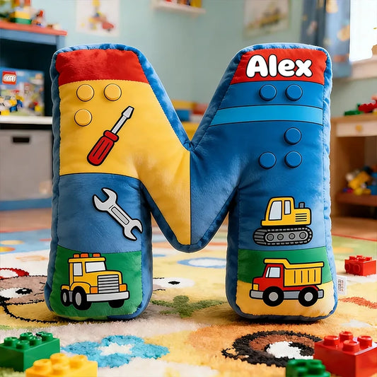 Custom Name Lego Letter Plush Pillow