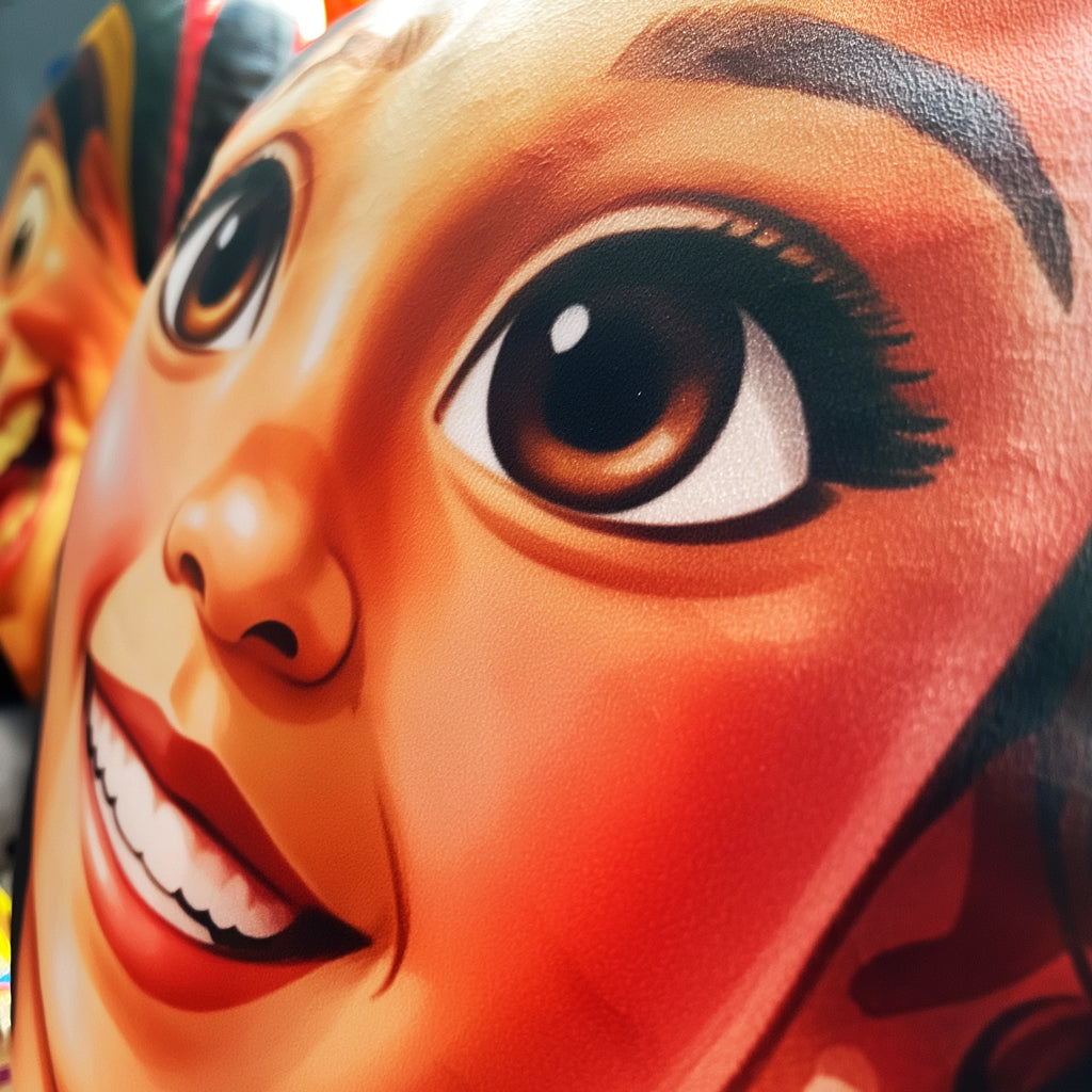 Custom Portrait Caricuture Style Heart Pillow