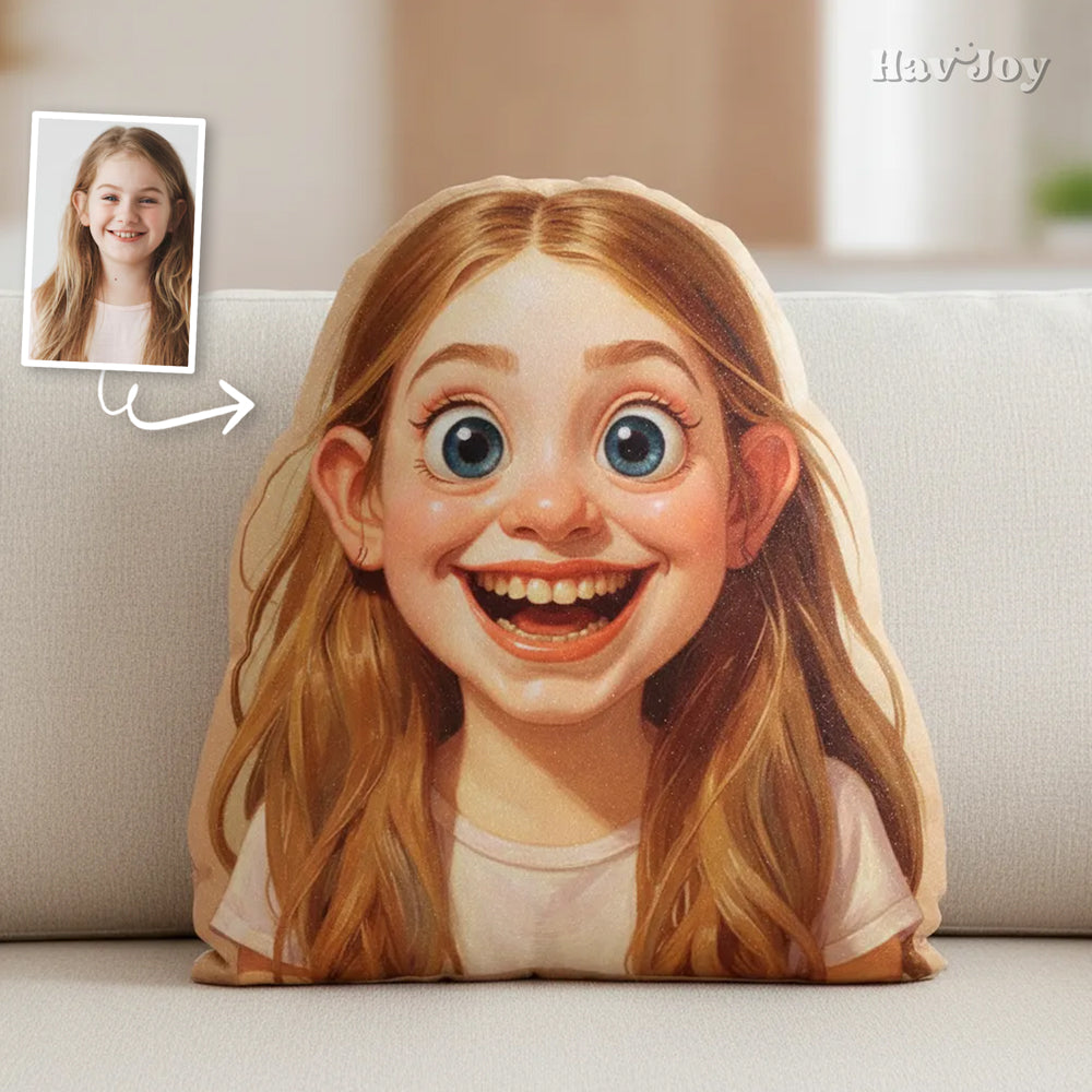 Custom Portrait Caricuture Plush Velvet Pillow