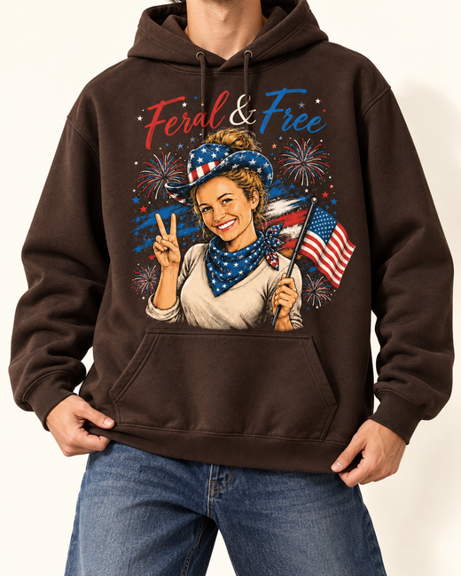 Feral & Free | Custom T-shirt — Dark Chocolate Hoodie | Youth studio 4ddee84b7aa0