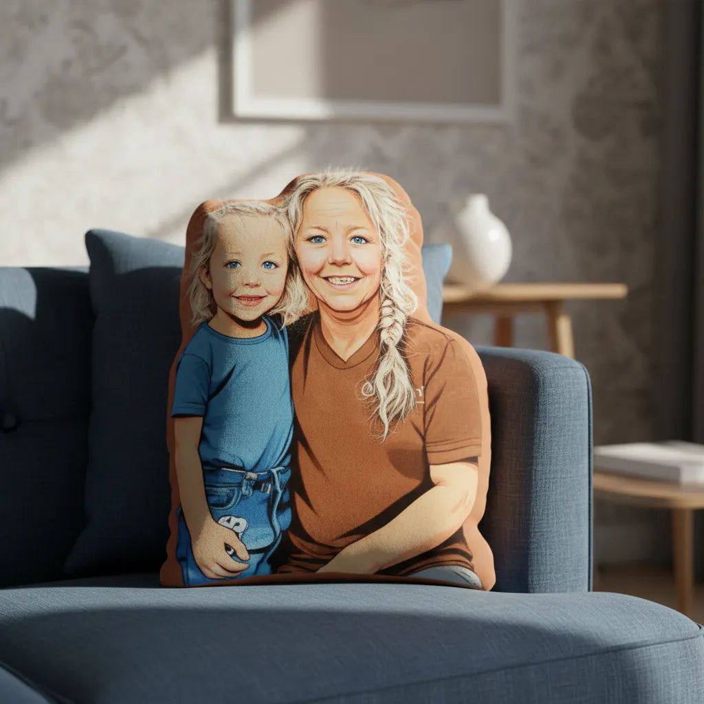 JoyComic Handcrafted Portrait Plush Velvet Pillow