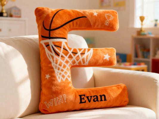 Custom Name Basket Ball Letter Plush Pillow