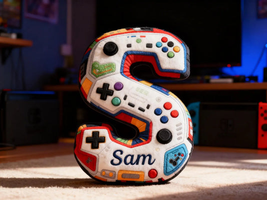 Custom Name Gaming Letter Plush Pillow