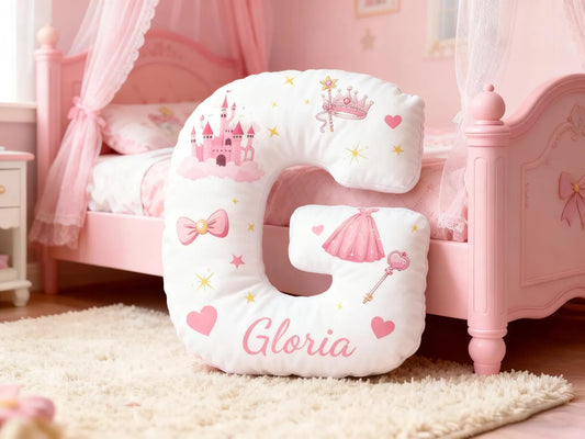 Custom Name Princess Letter Plush Pillow