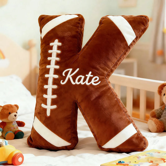 Custom Name Foot Ball Letter Plush Pillow