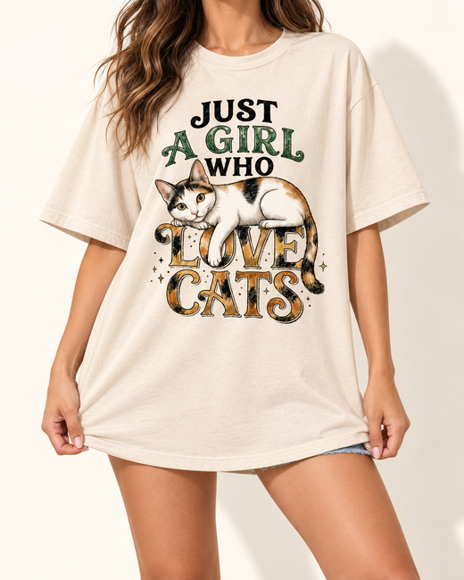 Girl Love Cats β Sand T-shirt | Light youth studio c76caa1fff66