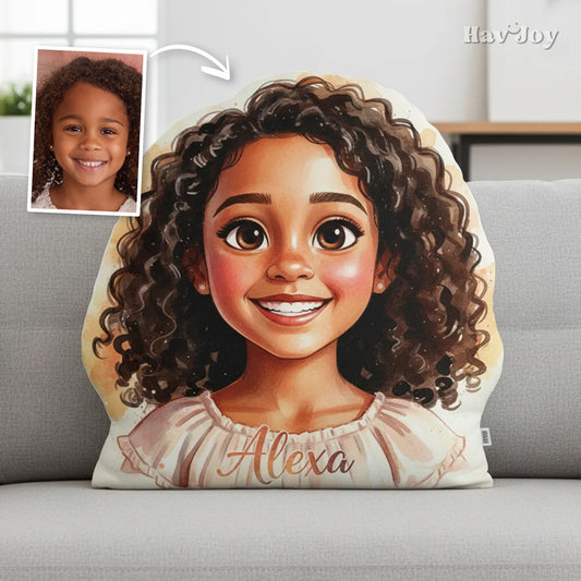 Custom Portrait Cartoon Velvet Plush Pillow