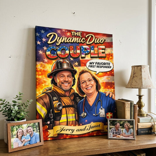 Dynamic Duo Heroes | Custom Couple Portrait