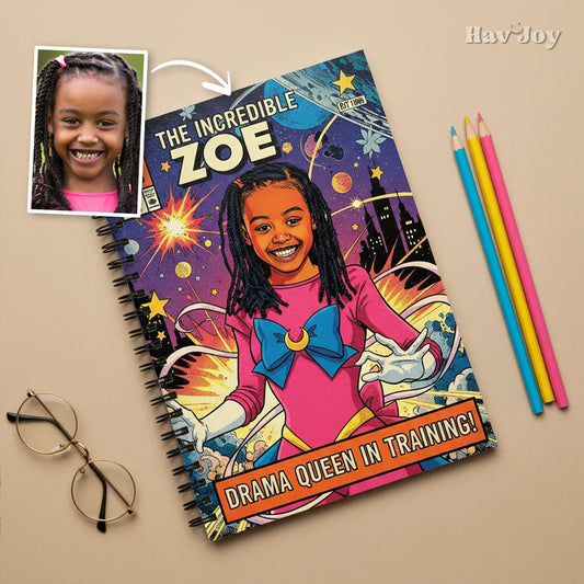 Comic Theme Handcrafted Portrait Notebook