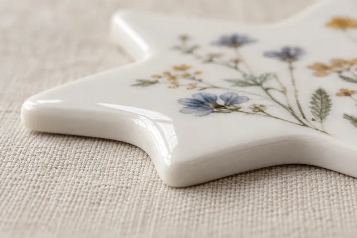 Low-angle close-up of the glossy Ceramic surface and rounded edge