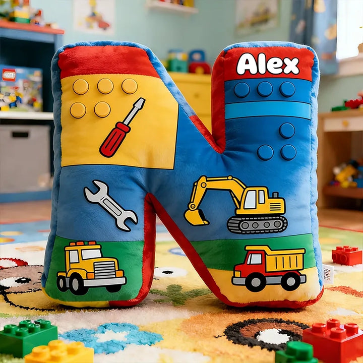 Custom Name Lego Letter Plush Pillow