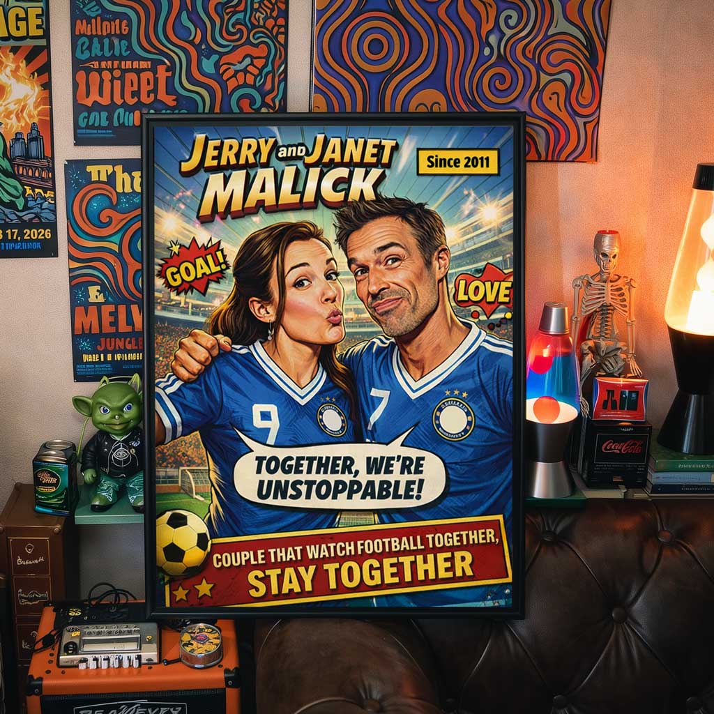 Couple That Watch SOCCER Together | Custom Couple Portrait