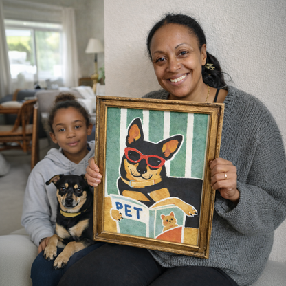 Custom Pet Portrait Playful Illustration