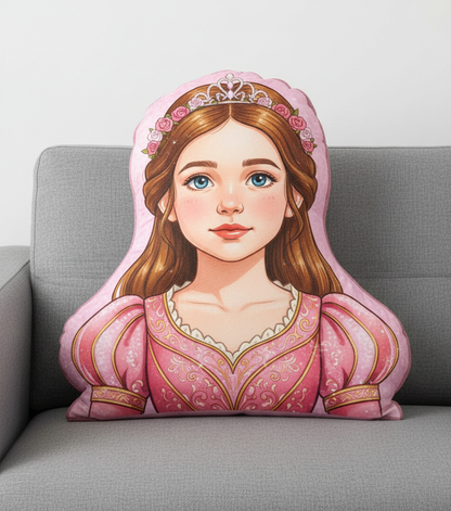 Custom Portrait Princess Plush Velvet Pillow