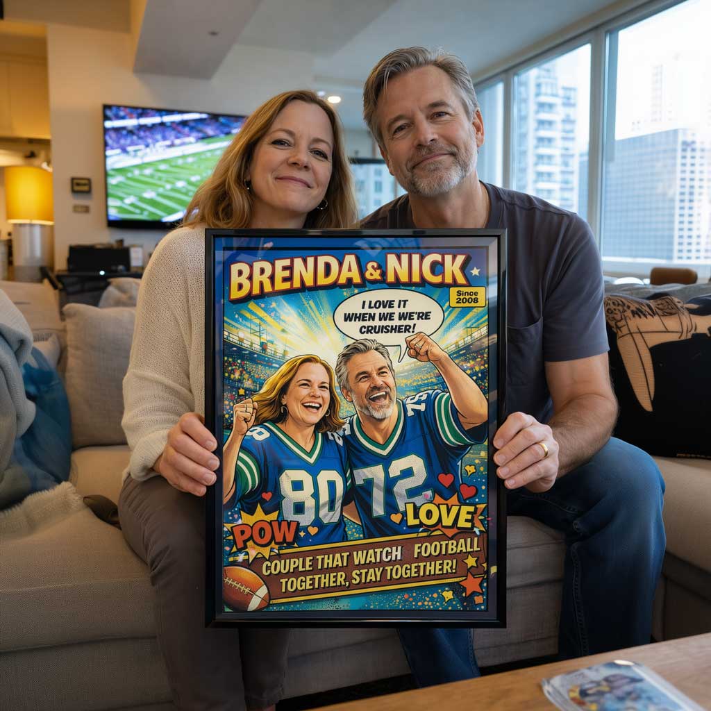 Couple That Watch FOOTBALL Together | Custom Couple Portrait
