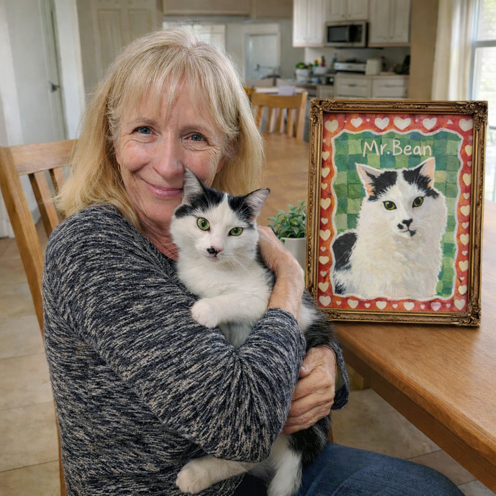 Custom Pet Portrait Heart Border