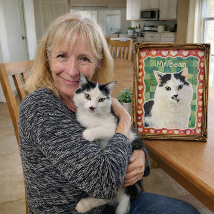 Custom Pet Portrait Heart Border