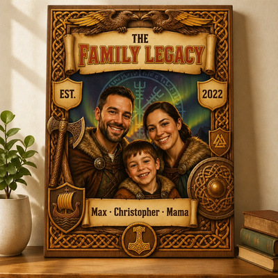 Viking Family League Art | Custom Family Portrait