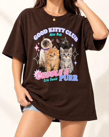 Vintage 90s Bootleg Y2K Custom Cat Portrait Tshirt