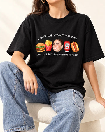 Custom Face Fast Food Lover Funny Graphic Tshirt