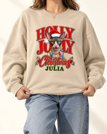 Custom Christmas Dog Cat Shirt Personalized Pet Photo Portrait Tshirt