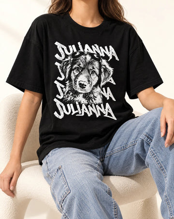 Personalized Cat Dog Portrait Tshirt