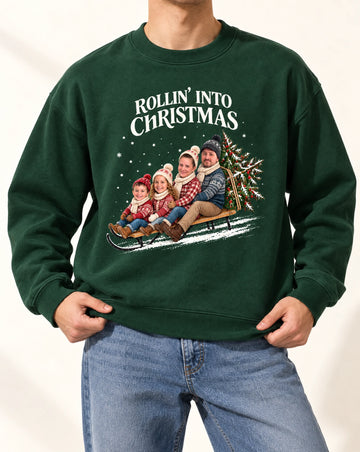 Winter Scene Custom Face Family Pullover Tshirt