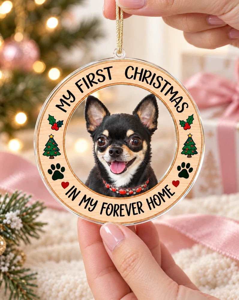 Personalized Puppy 1St Christmas Photo Ornament