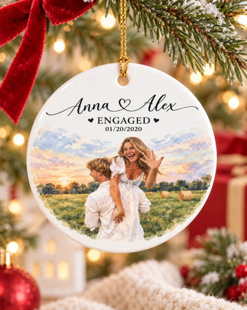 Custom Photo Engagement Ornament