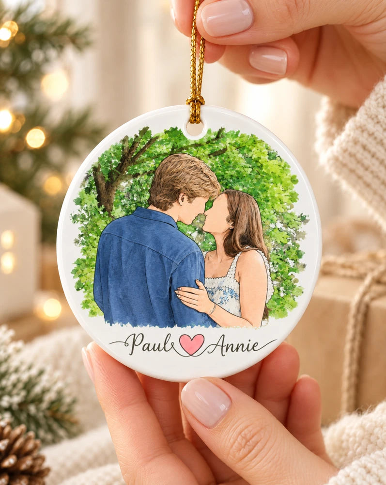 Personalized Watercolor Couple Ornament