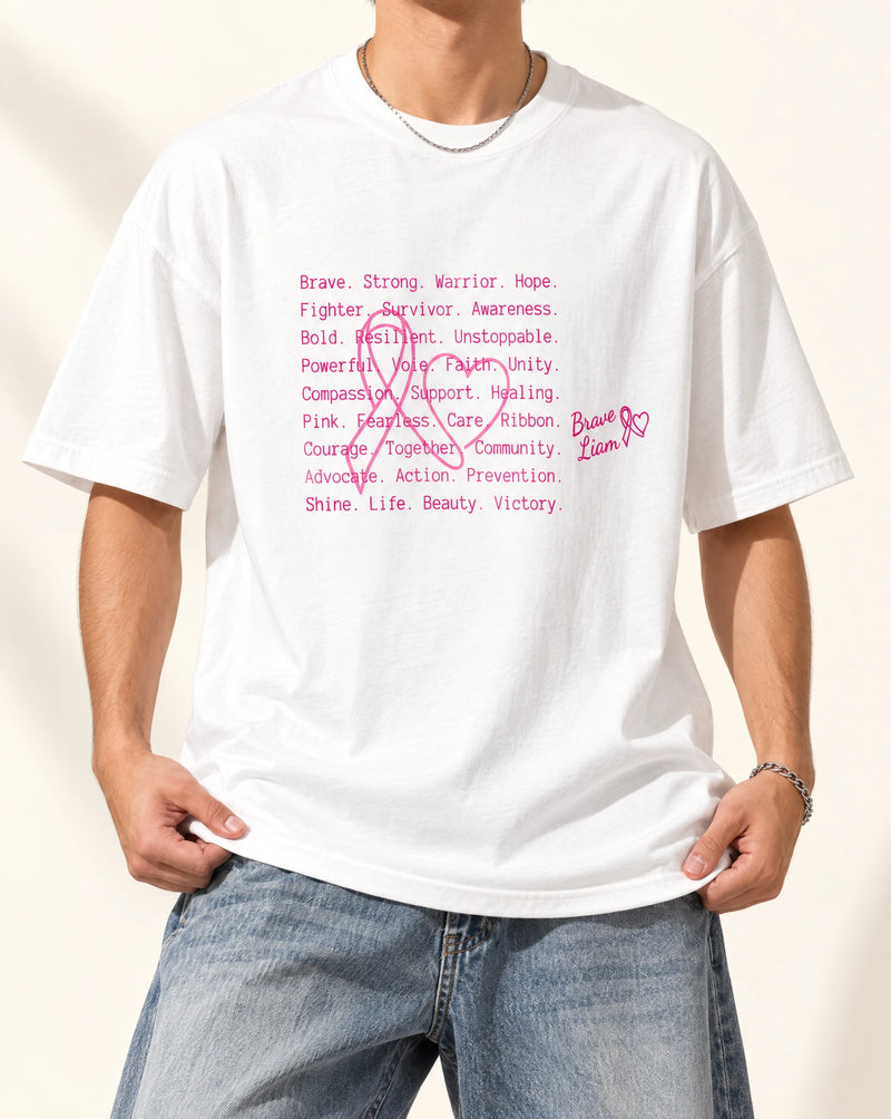 Cancer Awareness Pink Spirit Signature Custom Tshirt