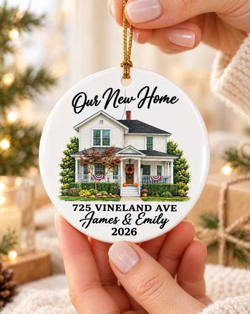 Personalized New Home Ceramic Christmas Ornament