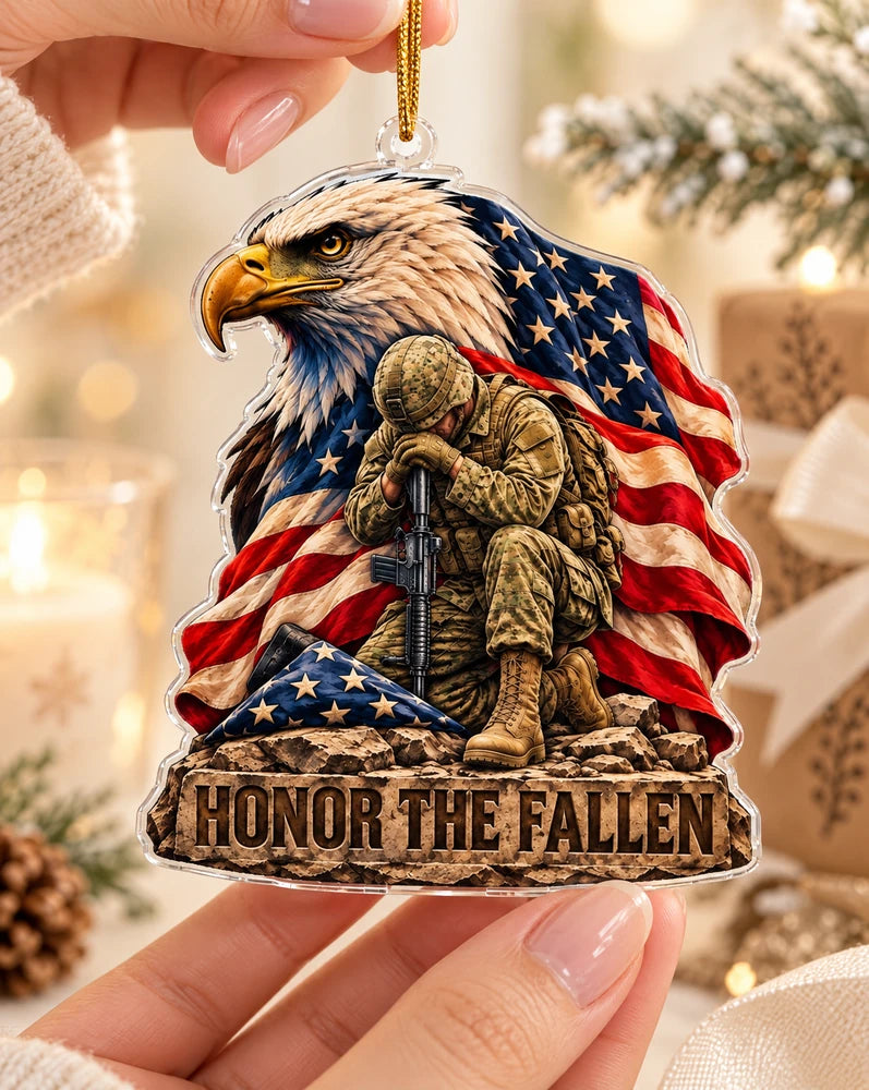 Honor the Fallen Personalized Service Branch Custom Shape Ornament