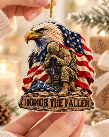 Honor the Fallen Personalized Service Branch Custom Shape Ornament