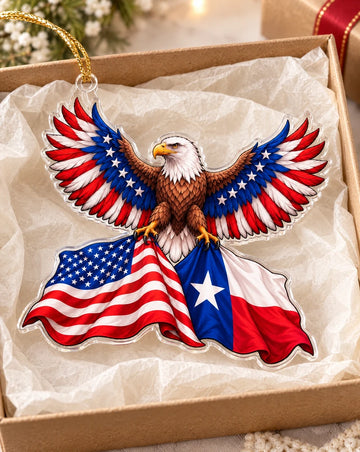Personalized State Flag Eagle Custom Shape Ornament