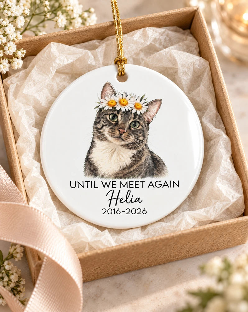 Custom Watercolor Pet Memorial Ceramic Ornament