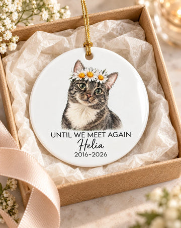 Custom Watercolor Pet Memorial Ceramic Ornament