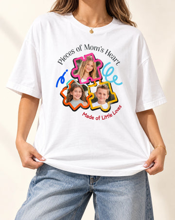 Personalized Mom Gift Custom Face Puzzle Tshirt