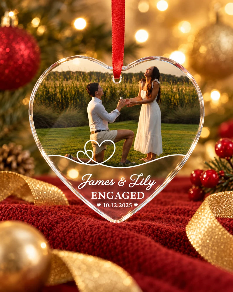 Custom Engagement Photo Ornament Engagement Ornament