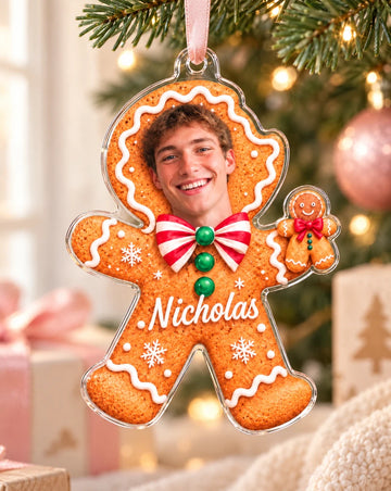 Personalized Gingerbread Cookie Holiday Gift Ornament
