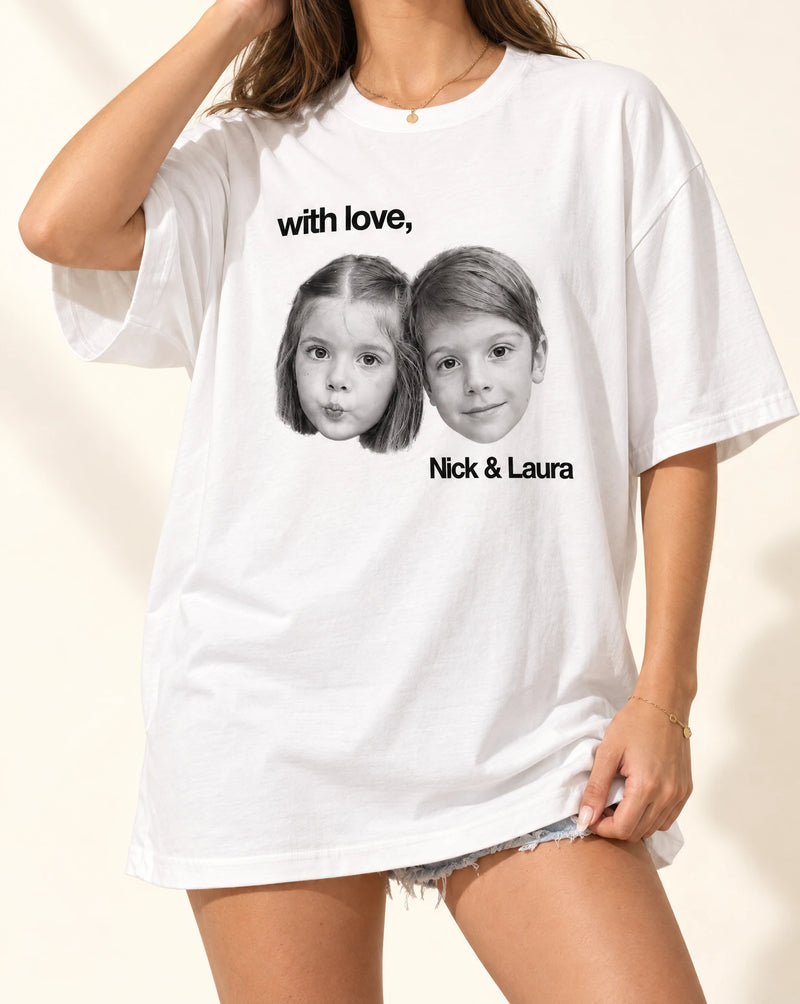 Custom Childhood Siblings Vintage Photo Tshirt