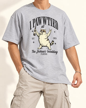 Custom Pet "I Pawtied" Wedding T-Shirt
