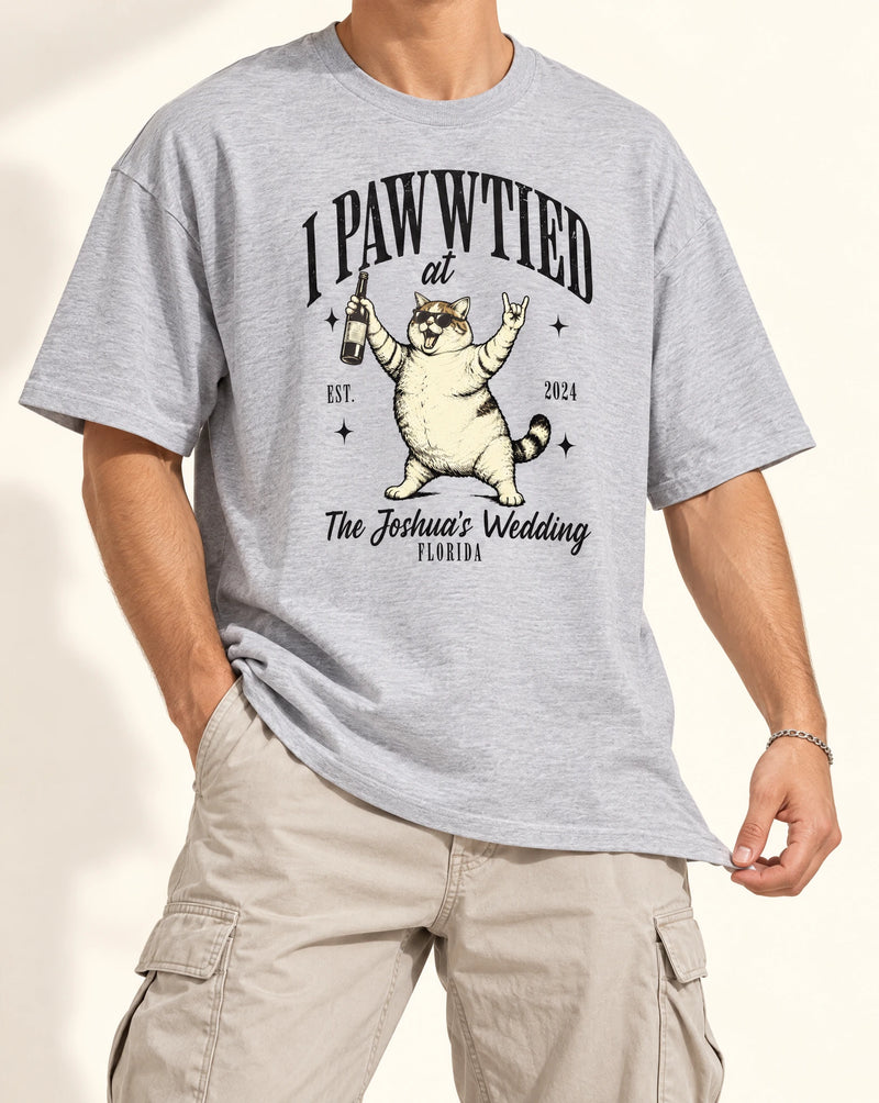 Custom Pet "I Pawtied" Wedding T-Shirt