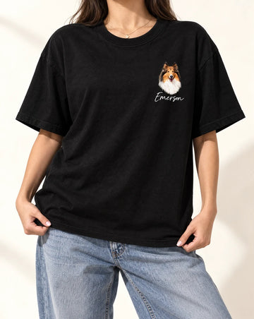 Pet Photo And Name Pocket Tshirt
