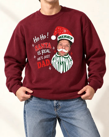 Funny Dad Santa Claus Face Custom Tshirt