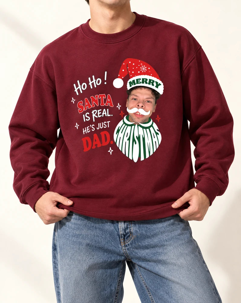 Funny Dad Santa Claus Face Custom Tshirt