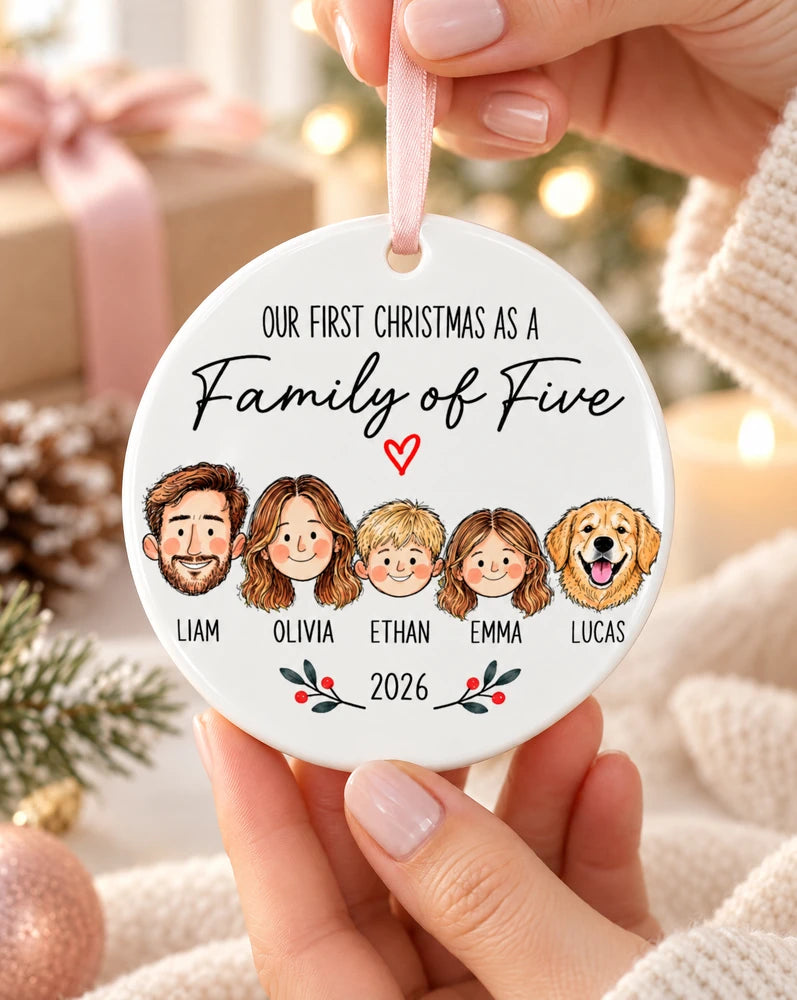Personalized Member Family Plaid Ornament