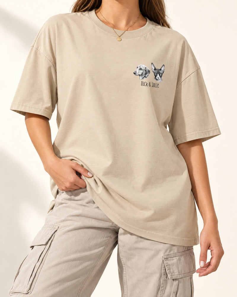 Custom Pet Portrait Pocket Tshirt