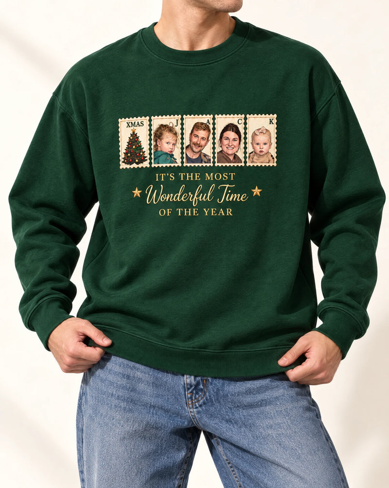 Custom Family Vintage Stamp Christmas Hoodie Tshirt
