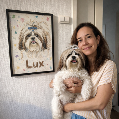 Custom Pet Portrait Crayon Sketch